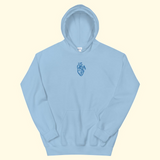 baby blue embroidered heart hoodie