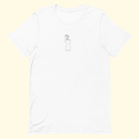 white "growth" embroidered t-shirt