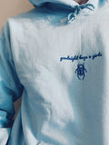 embroidered 'goodnight bugs n girls' hoodie