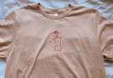 peach "growth" embroidered t-shirt